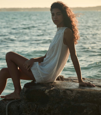 DÔEN Heirloom Lida Lace Shift Dress – Salt