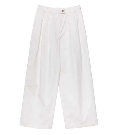 DÔEN Lisa High-Waist Wide-Leg Cotton Twill Pant – Salt