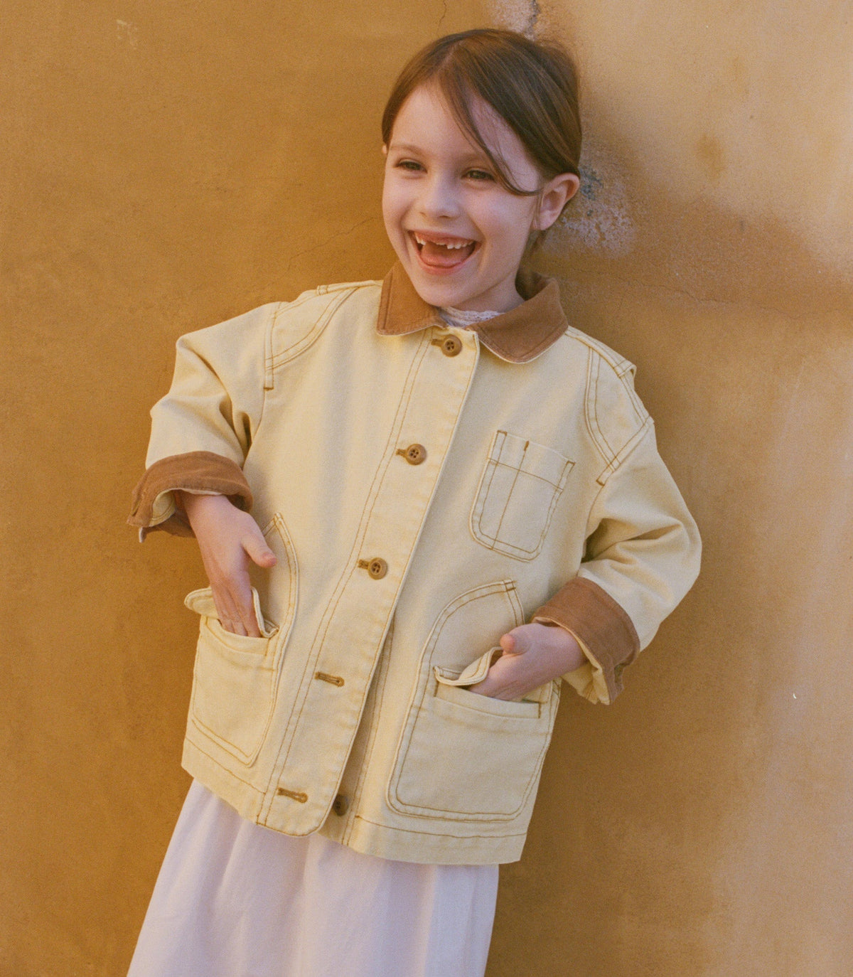 DÔEN Little Pascual Garment-Dyed Cotton Barn Jacket – Straw
