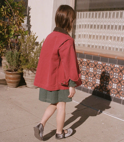 Little Pascual Washed Crimson Kids Barn Jacket