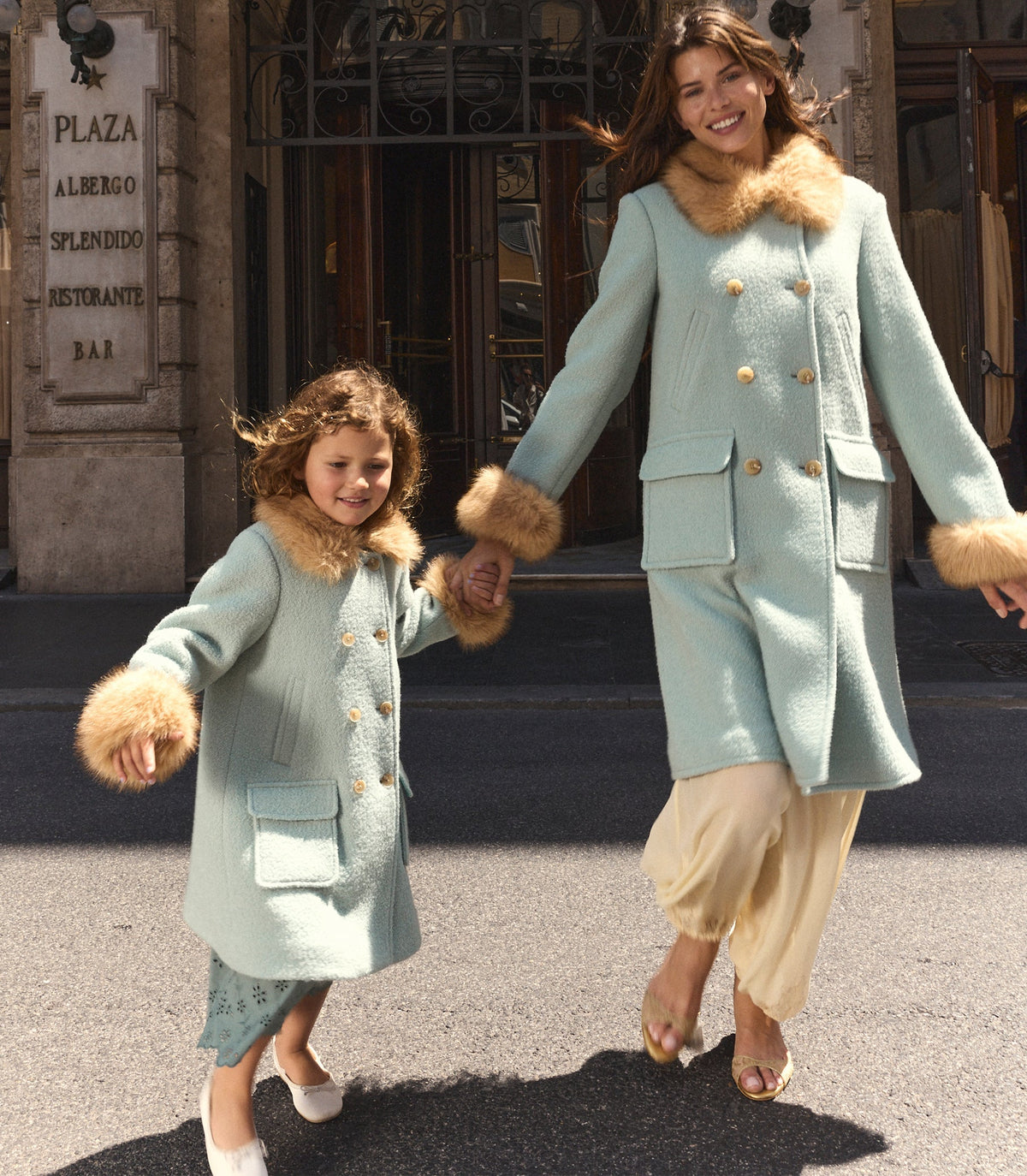 DÔEN Little Deneuve Wool-Blend Bouclé Coat – Brighton Fog