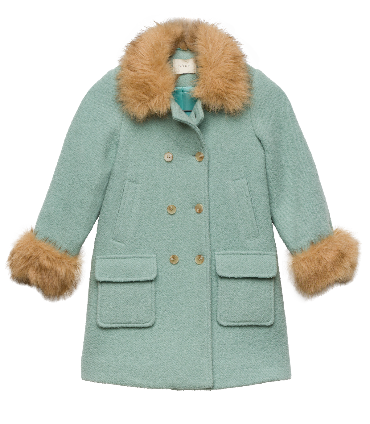 DÔEN Little Deneuve Wool-Blend Bouclé Coat – Brighton Fog