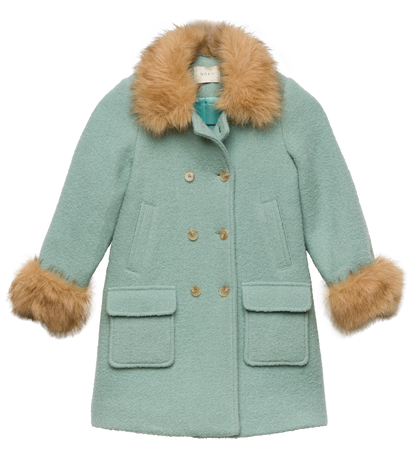 DÔEN Little Deneuve Wool-Blend Bouclé Coat – Brighton Fog
