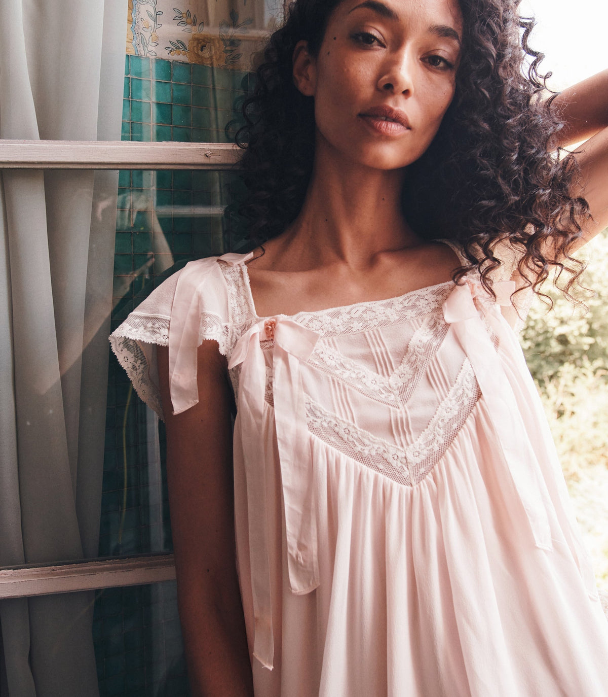 Maevie Rosebud Silk Georgette Babydoll Dress
