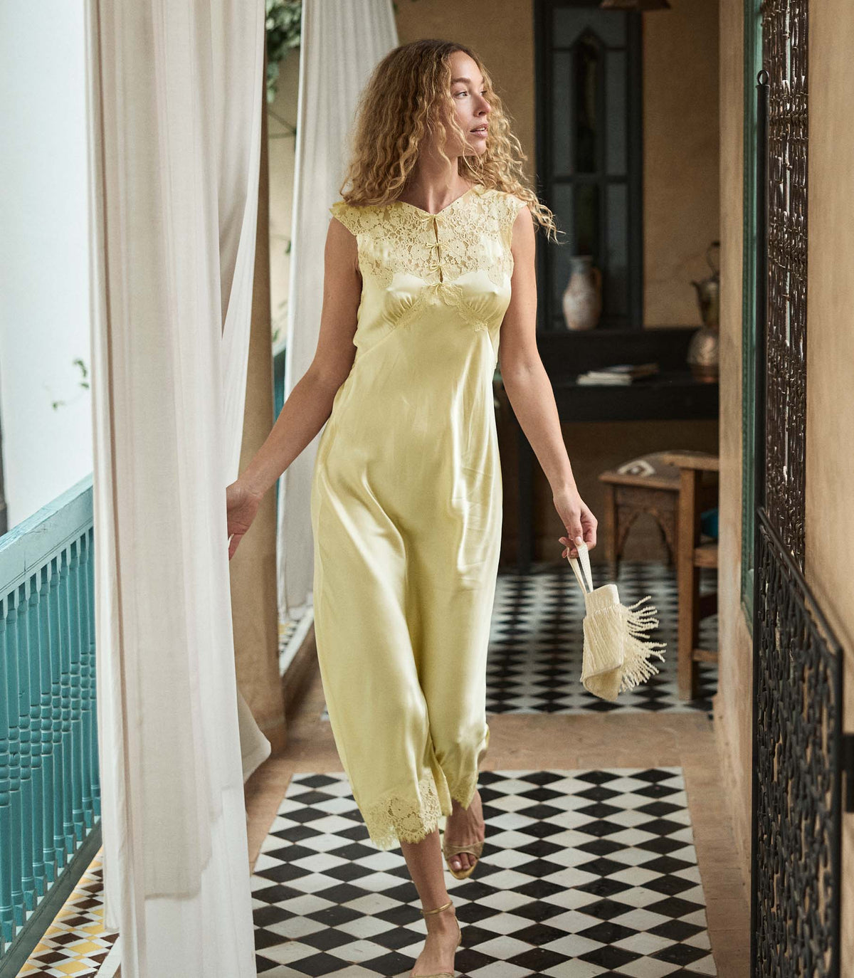 Marcelle Gateau Silk Satin 1930s-Inspired Dress