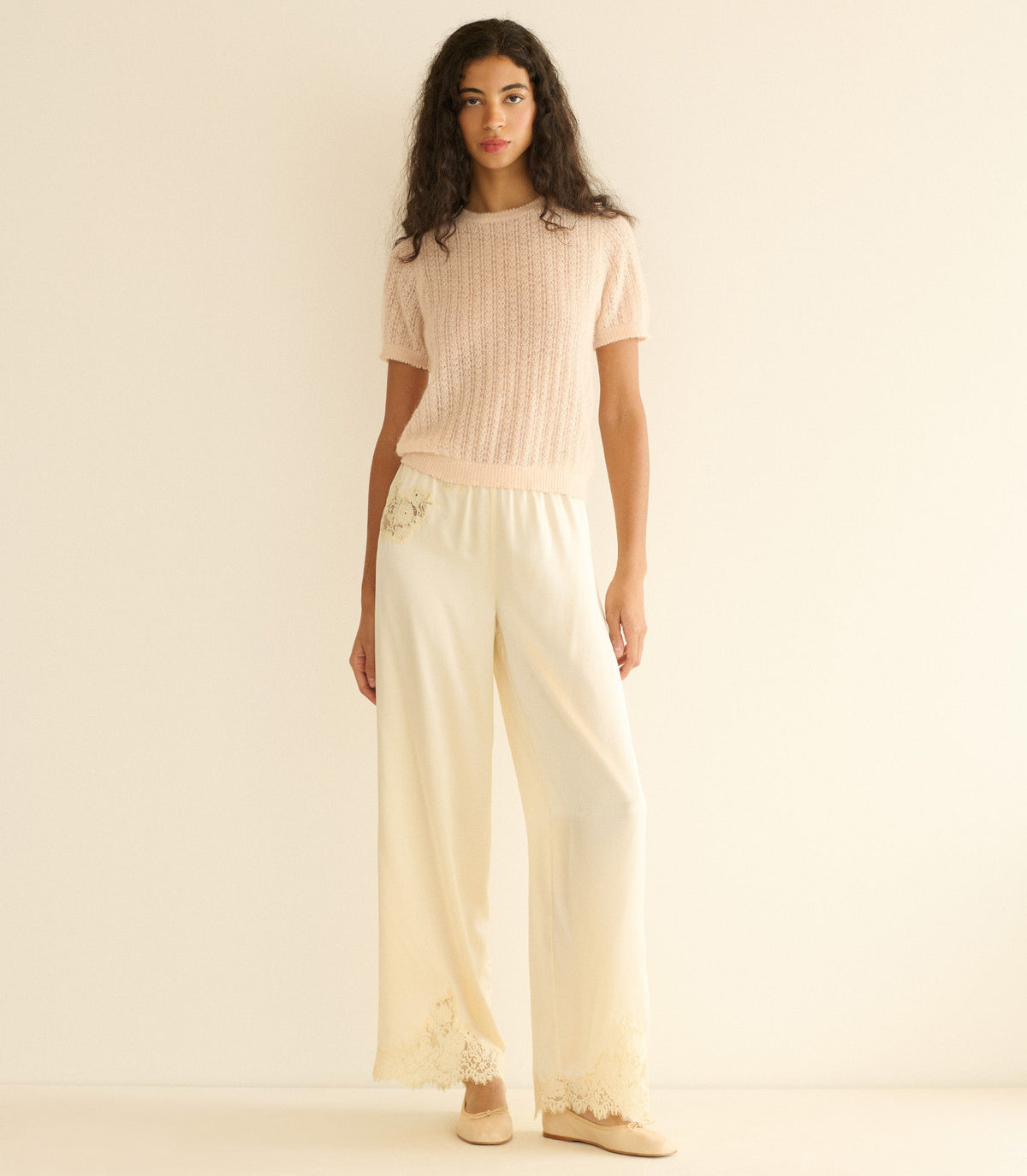Monica Alpaca Merino Pointelle Sweater – Parfait | 1960s Style