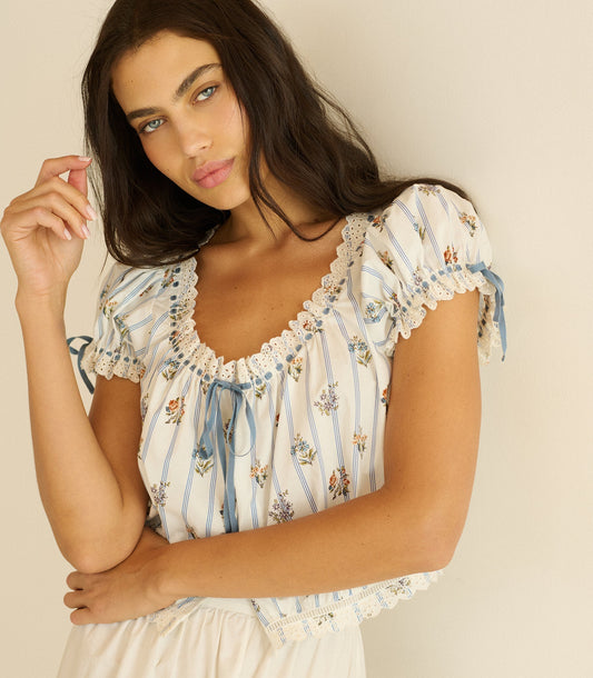 Nera Top – Fleurs de Bordeaux Organic Cotton