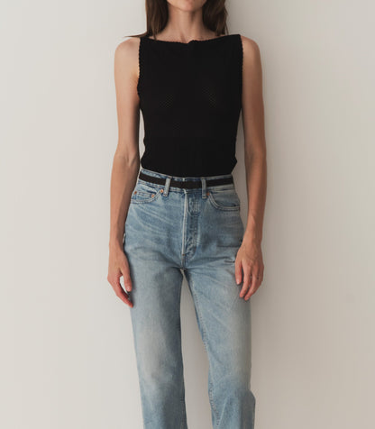 Junie Bow Belt – Black Cotton & Leather Belt