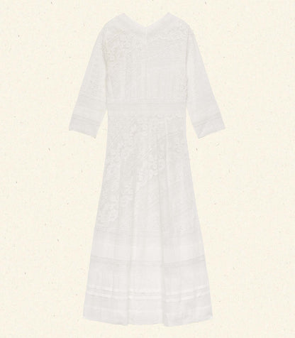 Orelie Dress – Salt | Organic Cotton Voile Heirloom Dress