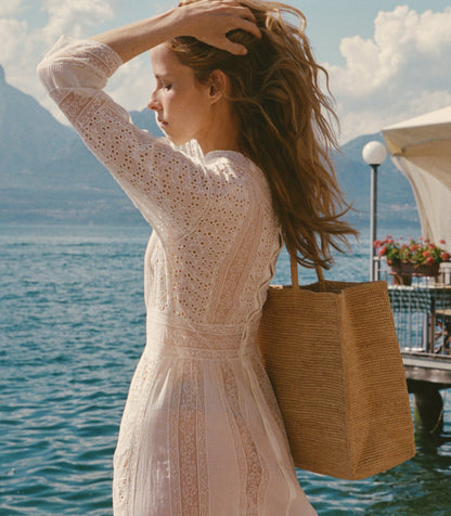 Orelie Dress – Salt | Organic Cotton Voile Heirloom Dress