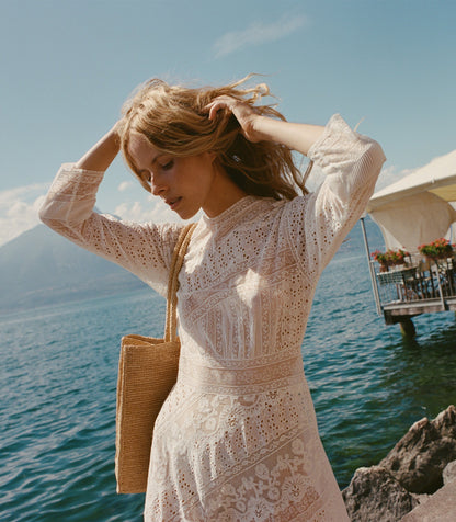 Orelie Dress – Salt | Organic Cotton Voile Heirloom Dress