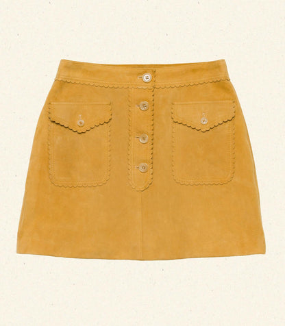 Oriole Skirt – Wild Chicory | Responsible Goat Suede Mini