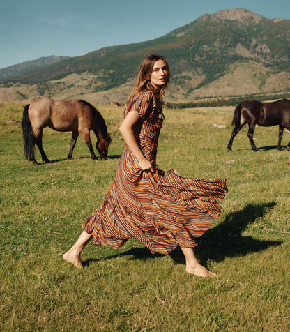 Orphelia Dress – Hedy Stripe | DÔEN Heirloom Ruffle Dress