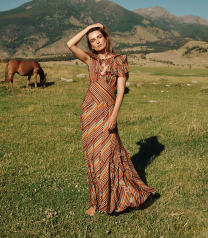 Orphelia Dress – Hedy Stripe | DÔEN Heirloom Ruffle Dress