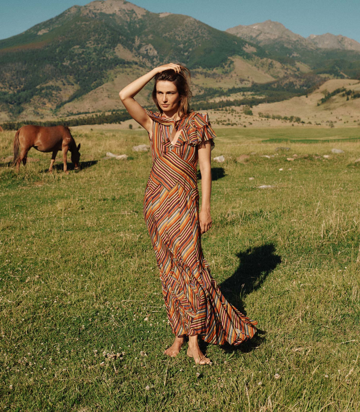 Orphelia Dress – Hedy Stripe | DÔEN Heirloom Ruffle Dress
