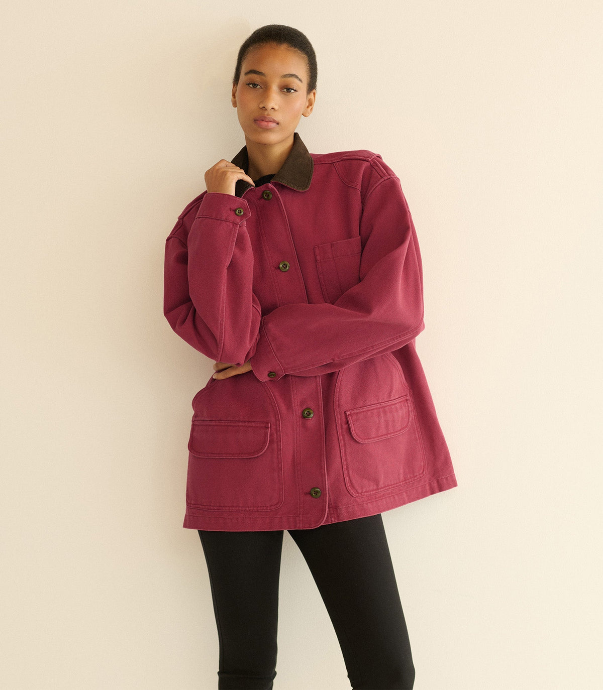 Pascual Jacket – Washed Crimson | Garment-Dyed Barn Jacket