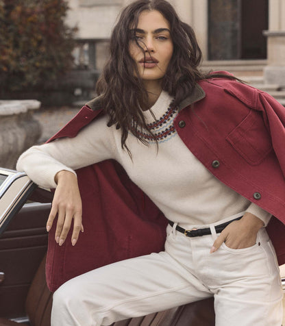 Pascual Jacket – Washed Crimson | Garment-Dyed Barn Jacket