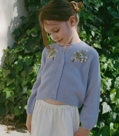 Petit Gardenia 100% Cashmere Cardigan for Kids – Clear Sky