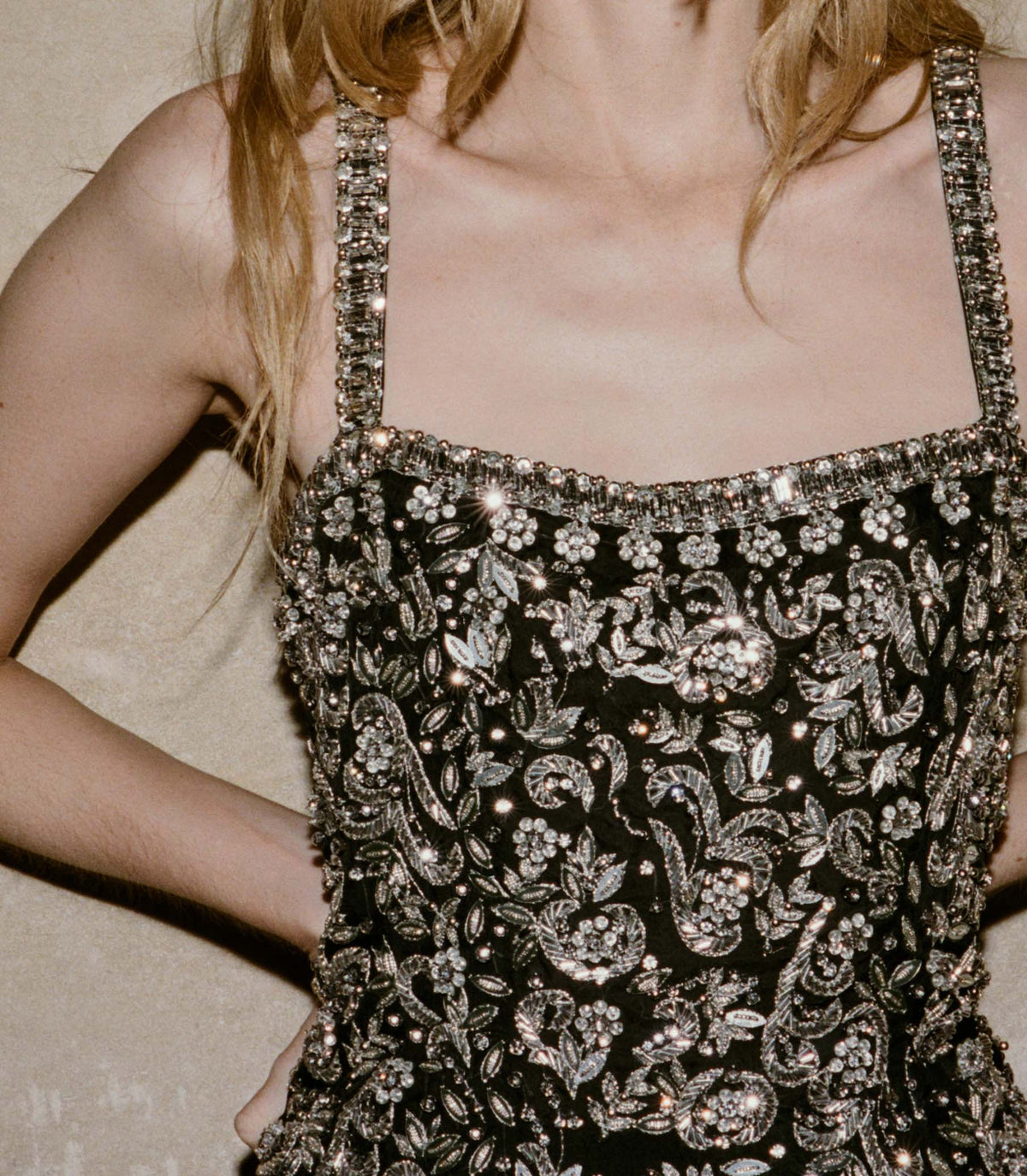 DÔEN Heirloom Sereia Hand-Beaded Silk Organza Mini Dress