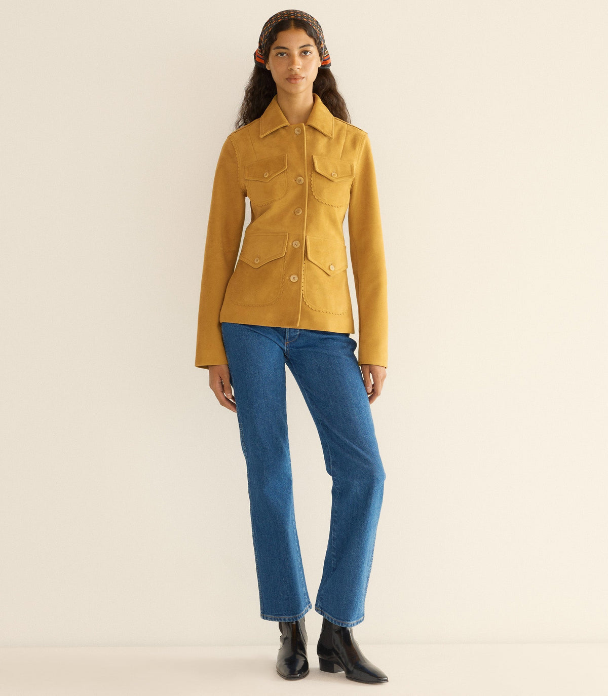 Vartan Jacket Wild Chicory | Goat Suede Mod Blazer