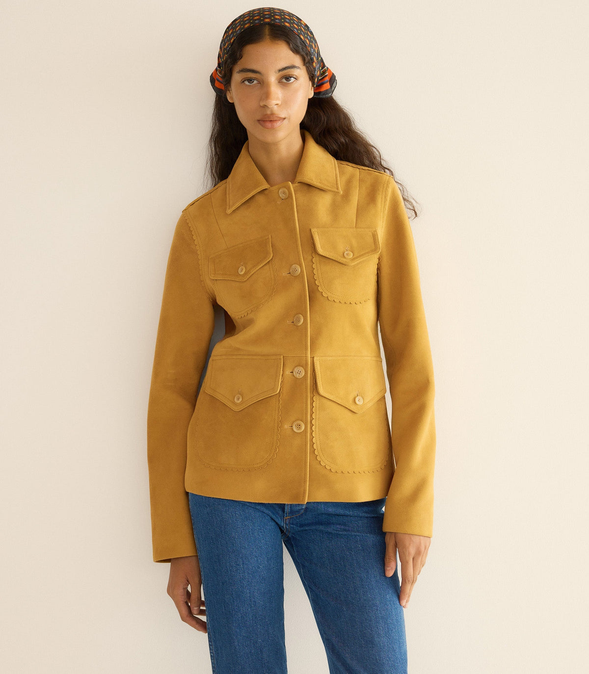 Vartan Jacket Wild Chicory | Goat Suede Mod Blazer