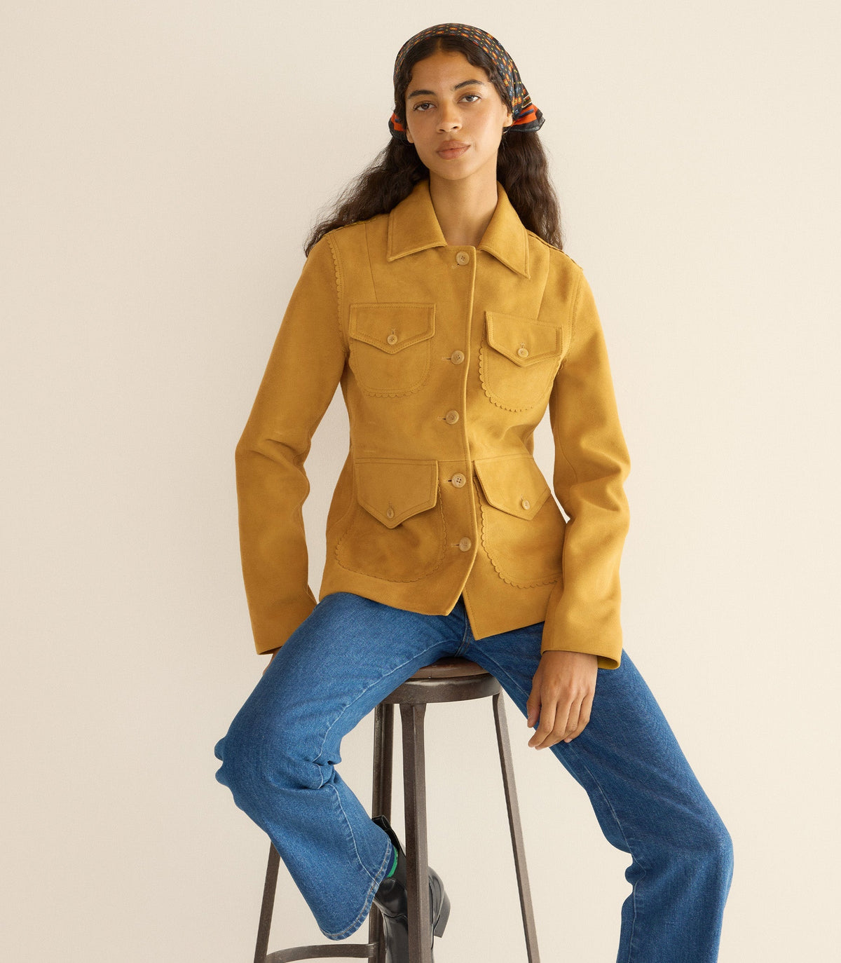 Vartan Jacket Wild Chicory | Goat Suede Mod Blazer